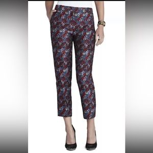 NEW BCBG MAX AZRIA DARK NAVY MULTI ALLEN SLIM-LEG CROPED PANT SZ 6